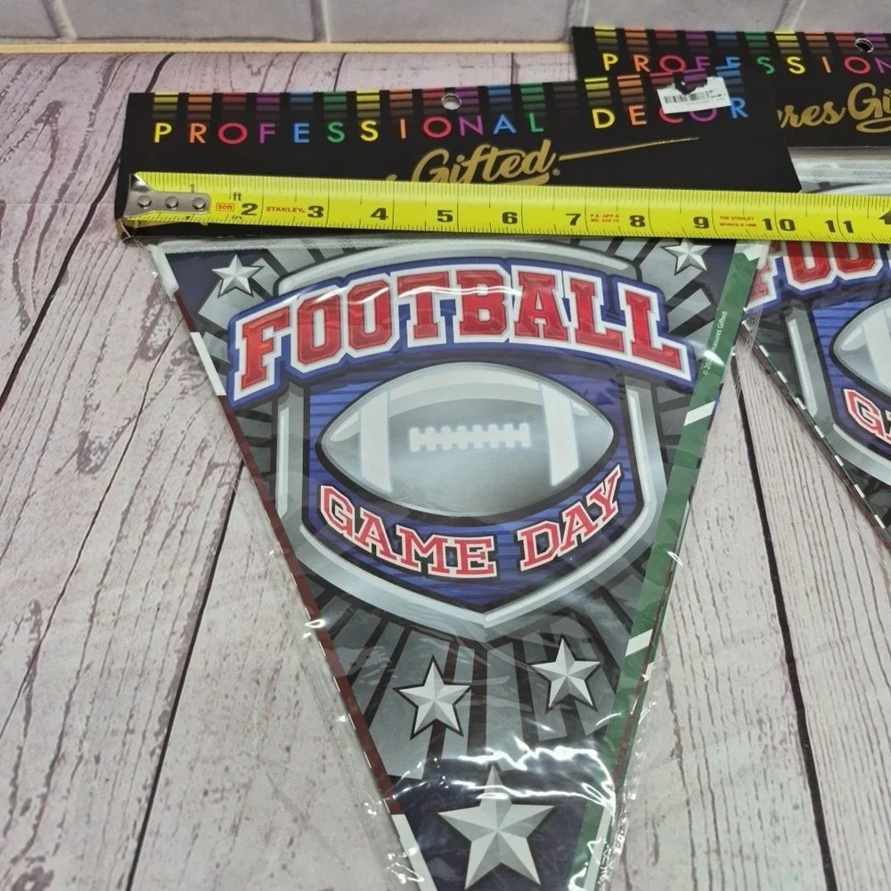 Football Game Day NFL Super Bowl‎ Party Supplies Flag Banners, Lot Of 2-packs